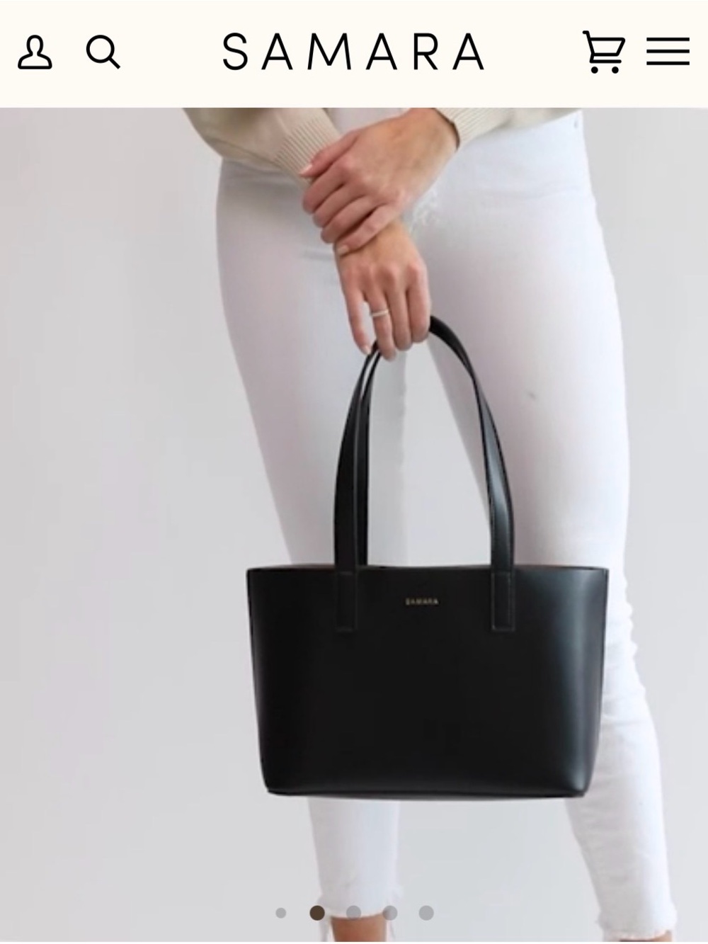 Samara Rhian Mini Black Leather Tote Bag